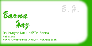 barna haz business card